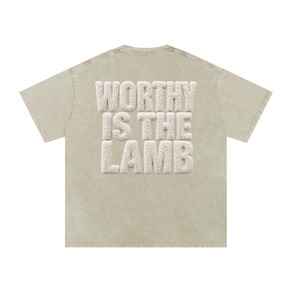 The Lamb Snow Washed Oversized Cotton T-Shirt